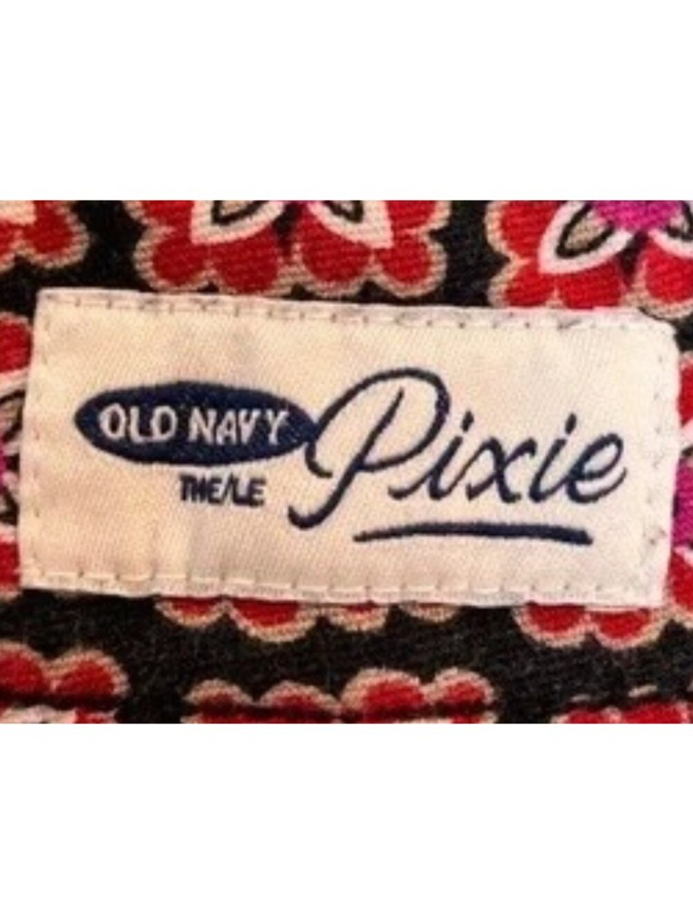 Old Navy Women's Floral Pattern Stretchy Ankle Pants Black And Red Size M - Picture 2 of 11